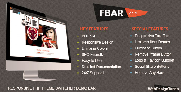 FBar v1.4 - Responsive PHP Theme Switcher Demo Bar » Premium Scripts, Plugins & Mobile