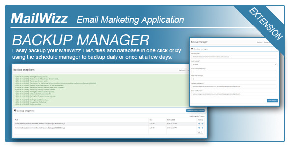 Backup Manager for MailWizz EMA » Premium Scripts, Plugins & Mobile