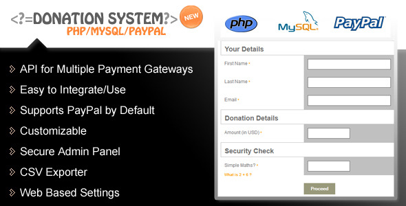 Donation Form / PHP / PayPal / Advanced Reporting » Premium Scripts, Plugins & Mobile