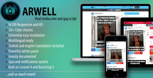 Arwell - Viral media, vine and gag script » Premium Scripts, Plugins & Mobile