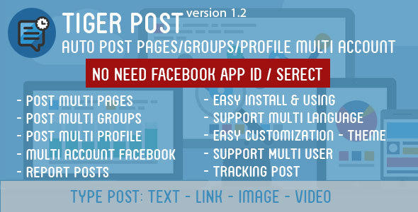 Tiger Post - Facebook Auto Post Multi Pages/Groups/Profiles » Premium Scripts, Plugins & Mobile