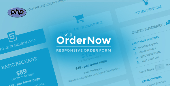 OrderNow - Responsive PHP Order Form » Premium Scripts, Plugins & Mobile
