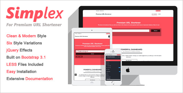 Simplex Theme for Premium URL Shortener » Premium Scripts, Plugins & Mobile