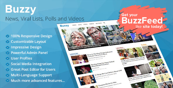 Buzzy v2.5 - News, Viral Lists, Polls and Videos » Premium Scripts, Plugins & Mobile