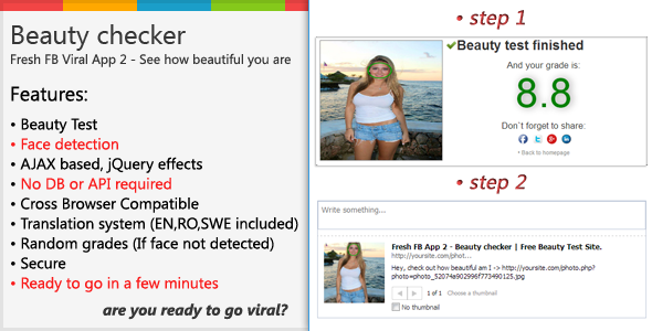 Fresh FaceBook Viral App 2 - "Beauty checker" » Premium Scripts, Plugins & Mobile