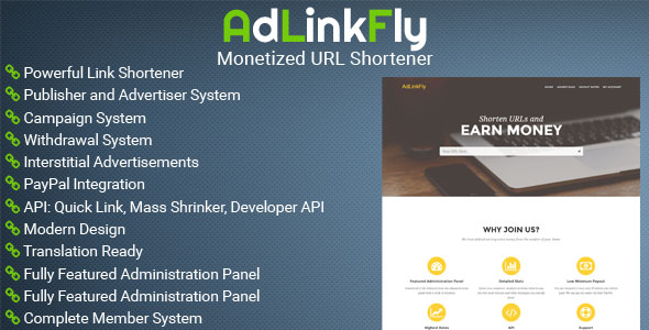 AdLinkFly v2.5.1 - Monetized URL Shortener &raquo; Premium Scripts, Plugins &amp; Mobile