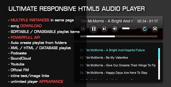 HTML5 Audio Player with Playlist v3.35 » Premium Scripts, Plugins & Mobile
