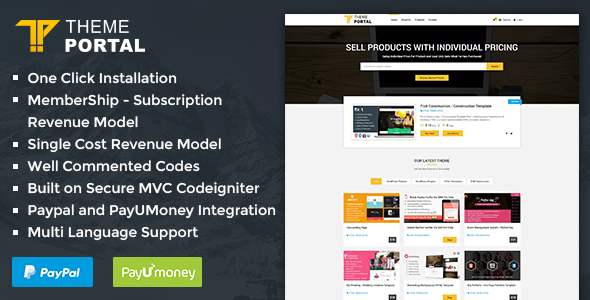 Theme Portal Marketplace v3.5 - Sell Digital Products ,Themes, Plugins ,Scripts » Premium Scripts, Plugins & Mobile