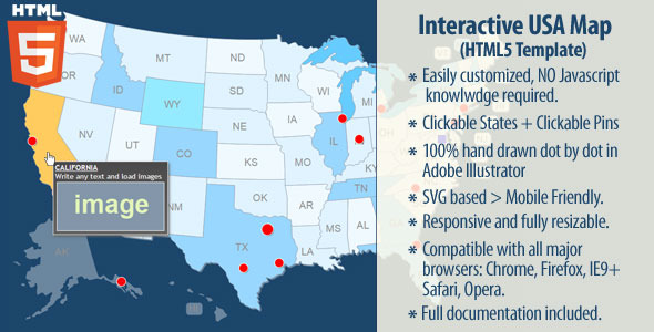 Interactive USA Map v2.0.2 - HTML5 » Premium Scripts, Plugins & Mobile
