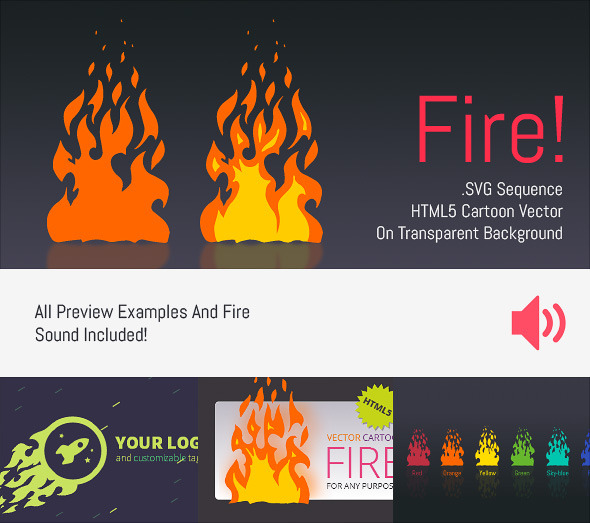 Cartoon Vector Fire - HTML5 Edge Banner Animation » Premium Scripts, Plugins & Mobile