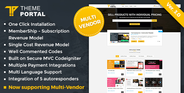 Theme Portal Marketplace v3.0 - Sell Digital Products ,Themes, Plugins ,Scripts - Multi Vendor &raquo; Premium Scripts, Plugins &amp; Mobile
