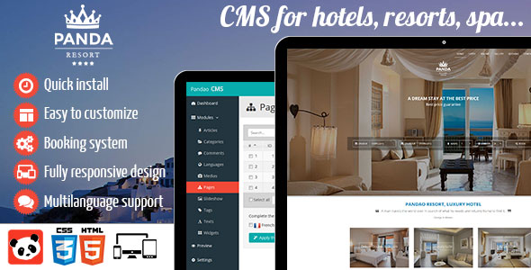 Panda Resort 2 - CMS for hotel - Booking system &raquo; Premium Scripts, Plugins &amp; Mobile