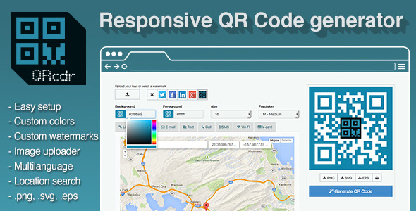 QRcdr - responsive QR Code generator » Premium Scripts, Plugins & Mobile