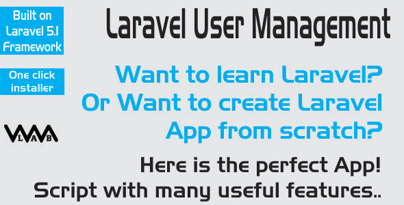 Laravel User Manager - Create L5 project with ease » Premium Scripts, Plugins & Mobile