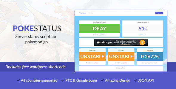 PokeStatus - Pokemon Go Server Status &raquo; Premium Scripts, Plugins &amp; Mobile