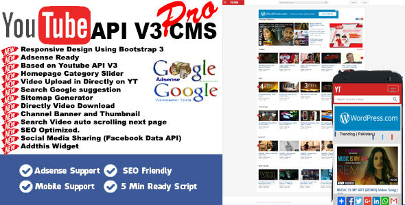 Youtube API V3 CMS PRO » Premium Scripts, Plugins & Mobile