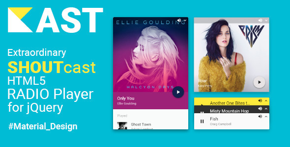 Kast - Extraordinary SHOUTcast HTML5 Radio Player for jQuery - Material Design » Premium Scripts, Plugins & Mobile