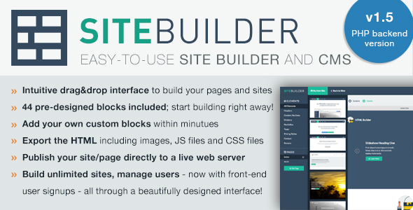SiteBuilder Lite v1.5 - Drag&Drop site builder and CMS » Premium Scripts, Plugins & Mobile