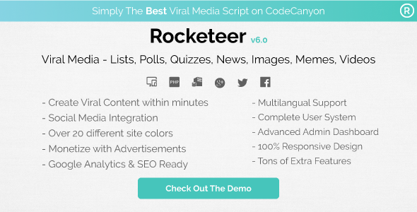 Rocketeer v6.1 - Viral Media Lists, Polls, Quizzes, News, and Videos » Premium Scripts, Plugins & Mobile