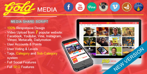Gold MEDIA v2.0 » Premium Scripts, Plugins & Mobile