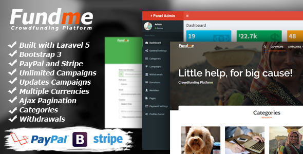 Fundme v1.8 - Crowdfunding Platform » Premium Scripts, Plugins & Mobile