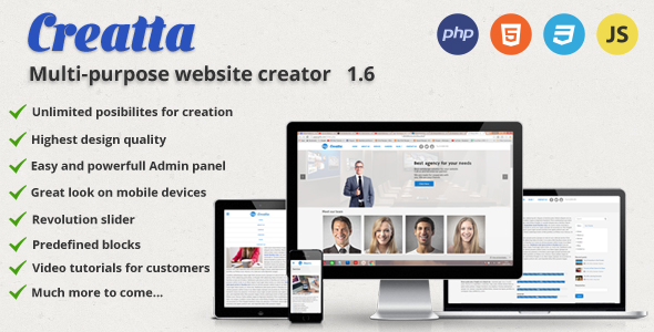 Creatta - multipurpose PHP website builder » Premium Scripts, Plugins & Mobile