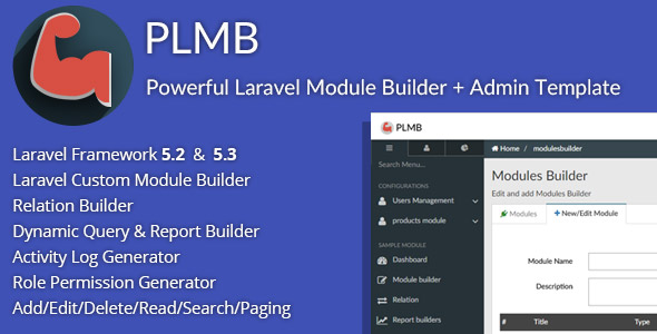 PLMB - Powerful Laravel CRUD Generator - Package Builder + Dynamic Report Builder + Admin Template » Premium Scripts, Plugins & Mobile