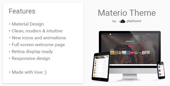 Materio Theme for phpSound » Premium Scripts, Plugins & Mobile