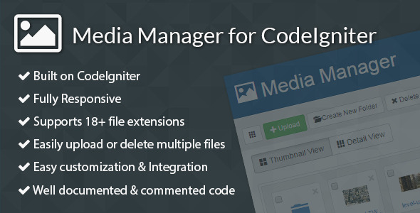 Media Manager for CodeIgniter » Premium Scripts, Plugins & Mobile