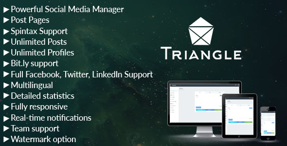 Triangle - Facebook, Twitter, LinkedIn Social Media Manager &raquo; Premium Scripts, Plugins &amp; Mobile