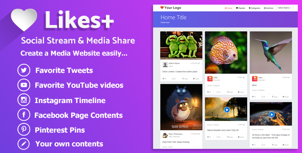 Likes Plus - Social Stream & Media Share » Premium Scripts, Plugins & Mobile