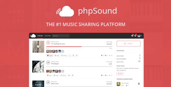 phpSound v2.0.4 - Music Sharing Platform &raquo; Premium Scripts, Plugins &amp; Mobile