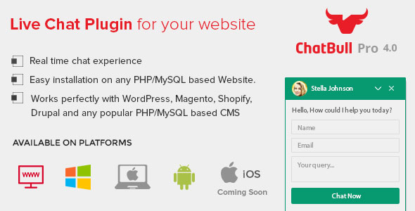 ChatBull Pro v4.2.3 - PHP Live Chat Support with Desktop and Mobile App » Premium Scripts, Plugins & Mobile