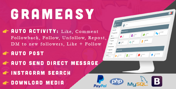 GramEasy v1.5 - Instagram Automatic Tool » Premium Scripts, Plugins & Mobile
