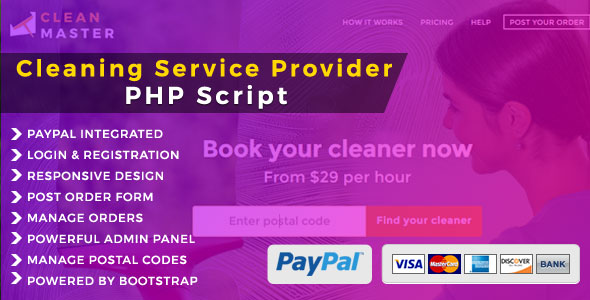Clean Master - Cleaning Domestic Service PHP Script » Premium Scripts, Plugins & Mobile