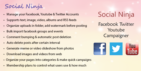 Social Ninja v3.0 - Facebook Twitter Youtube Campaigner » Premium Scripts, Plugins & Mobile