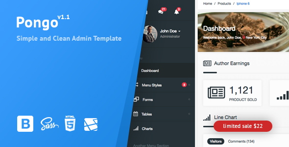 Pongo v1.1 - Laravel Admin Template + User Management + CRUD » Premium Scripts, Plugins & Mobile