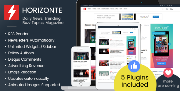 Horizonte - Daily News, Trending, Buzz Topics, Magazine » Premium Scripts, Plugins & Mobile