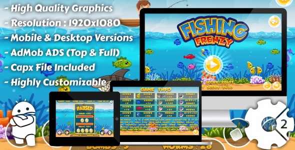 Fishing Frenzy - HTML5 Game, Mobile Version+AdMob!!! (Construct-2 CAPX) » Premium Scripts, Plugins & Mobile