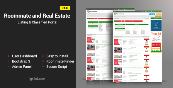 Roommate and Real Estate Listing Classified Responsive Web Application » Premium Scripts, Plugins & Mobile