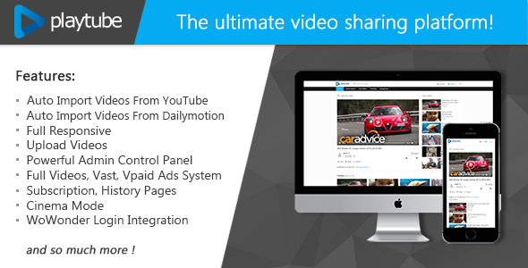 PlayTube v1.3 - The Ultimate PHP Video CMS & Video Sharing Platform » Premium Scripts, Plugins & Mobile