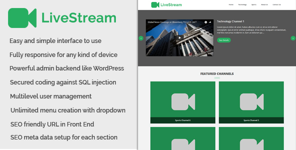 LiveStream - Live Channel and Live Stream Website » Premium Scripts, Plugins & Mobile