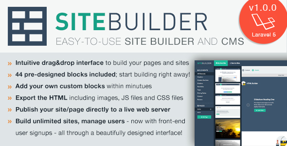 SiteBuilder Laravel v1.1.1 - Drag&Drop site builder and CMS » Premium Scripts, Plugins & Mobile