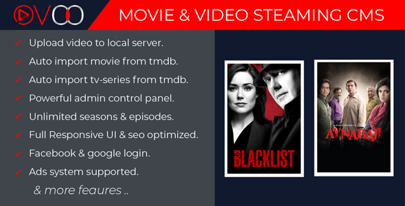 OVOO v2.1 - Movie & Video Streaming CMS with Unlimited TV-Series » Premium Scripts, Plugins & Mobile