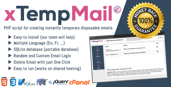 xTempMail - Temporary, Disposable Mail » Premium Scripts, Plugins & Mobile