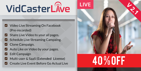 VidCasterLive v2.1 - Facebook Live Streaming With Pre-recorded Video » Premium Scripts, Plugins & Mobile