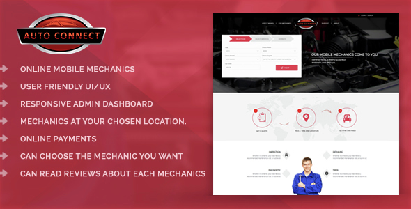 Online Automobile Mechanics or Mobile Car Repair Service Booking System - Auto Connect » Premium Scripts, Plugins & Mobile