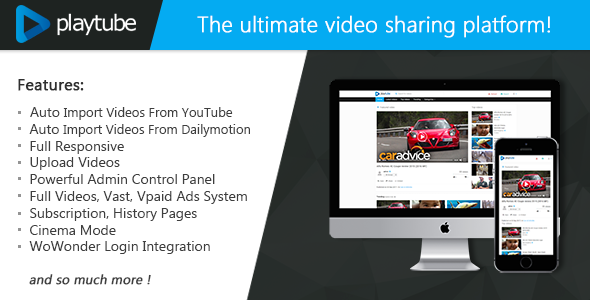 PlayTube v1.4.5.1 - The Ultimate PHP Video CMS & Video Sharing Platform » Premium Scripts, Plugins & Mobile