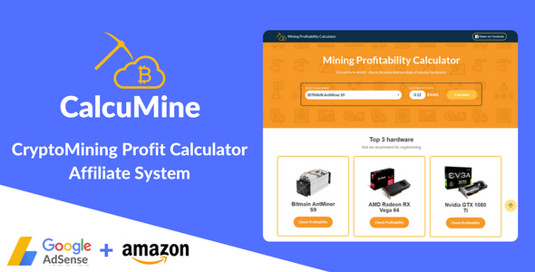 CalcuMine v1.2 - Cryptocurrency Mining Calculator & Amazon Affiliate System &raquo; Premium Scripts, Plugins &amp; Mobile