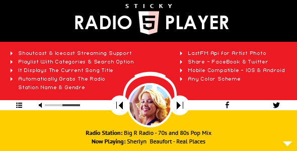 Sticky Radio Player v1.4.1 - Full Width Shoutcast and Icecast HTML5 Player » Premium Scripts, Plugins & Mobile
